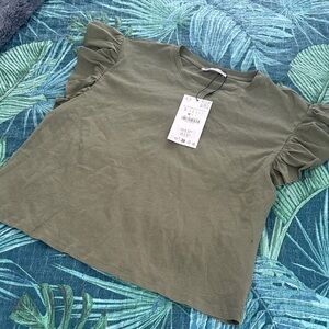 Zara Olive Green Short Sleeve Tee